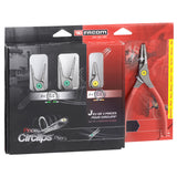 Pince circlips Facom, outil à poignée rouge pour mécaniciens, coloris gris et rouge.