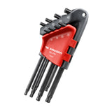 Jeu de clés Torx Facom, outillage noir et rouge, étui plastique.