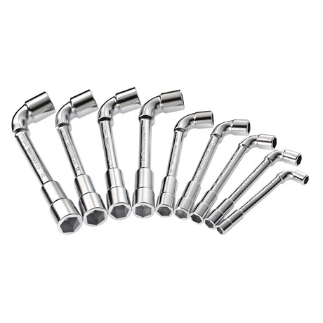 Jeu de clés à pipe Facom, outillage argenté, assortiment de tailles.