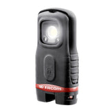 Lampe torche Facom noire et rouge, outil d’éclairage portable pour atelier.