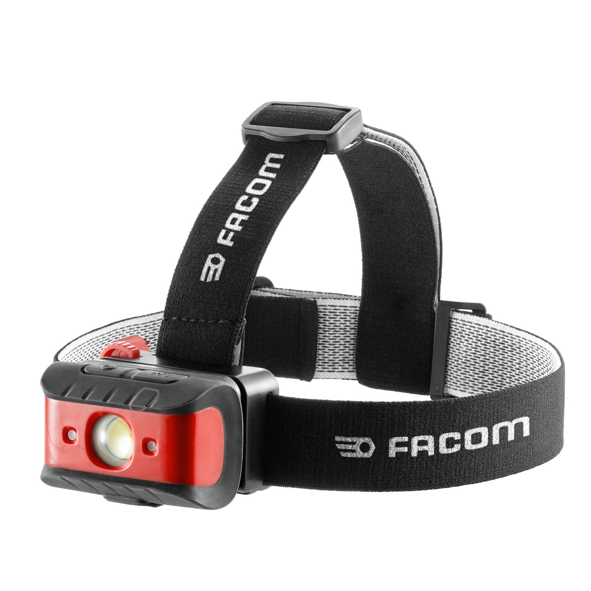 Lampe frontale Facom noire et rouge, éclairage LED, bandeau réglable, outil d'éclairage