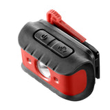 Lampe frontale Facom noire et rouge avec boutons de commande, accessoire de chantier.
