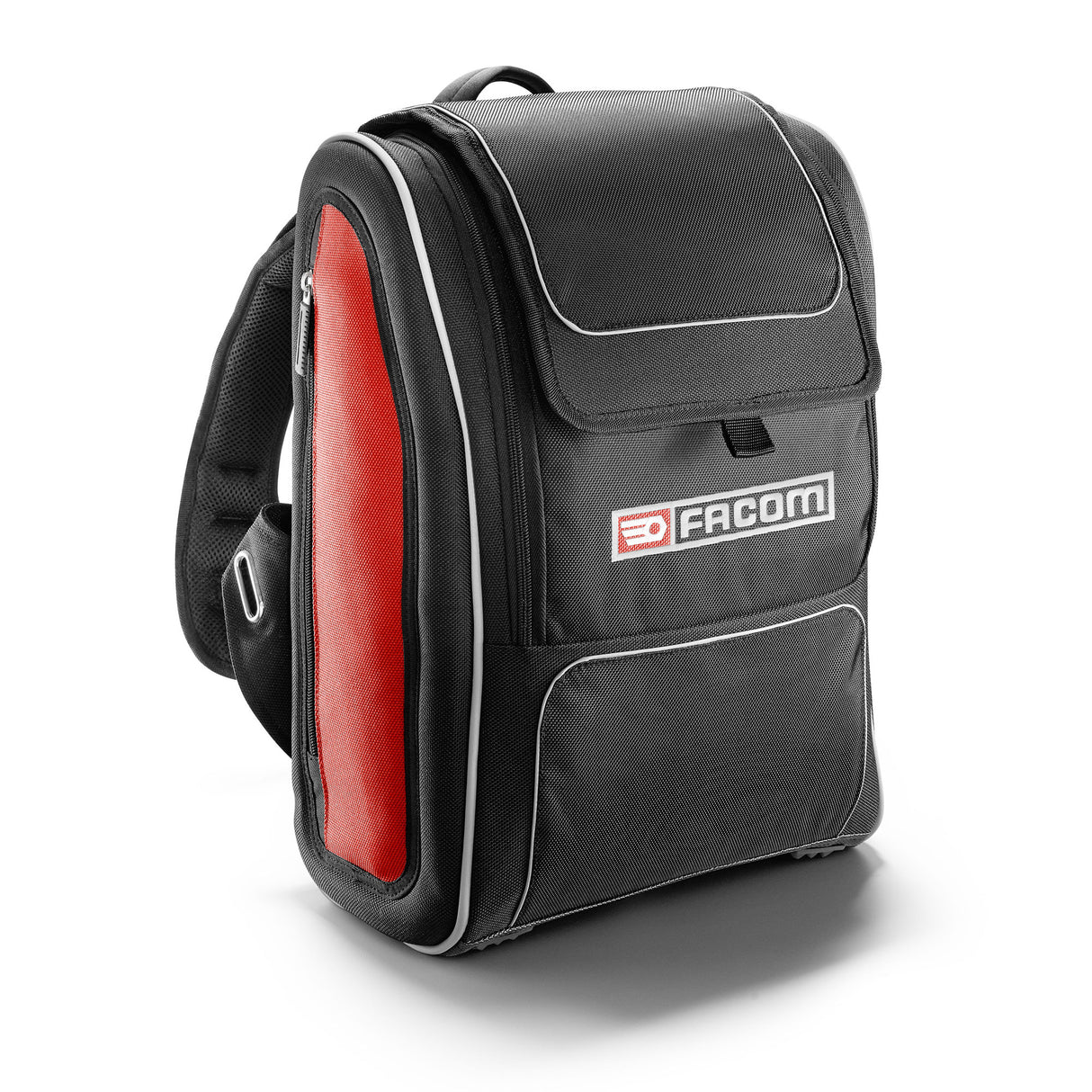 Sac à dos Facom pour outils, couleur noir et rouge, robuste et pratique.