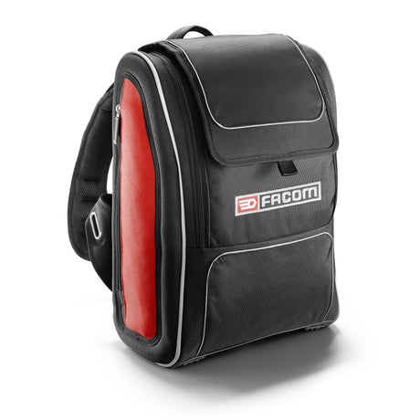 Sac à dos Facom pour outils, couleur noir et rouge, robuste et pratique.