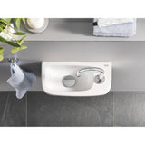 Lavabo Grohe blanc compact, robinet chrome, pour salle de bain moderne