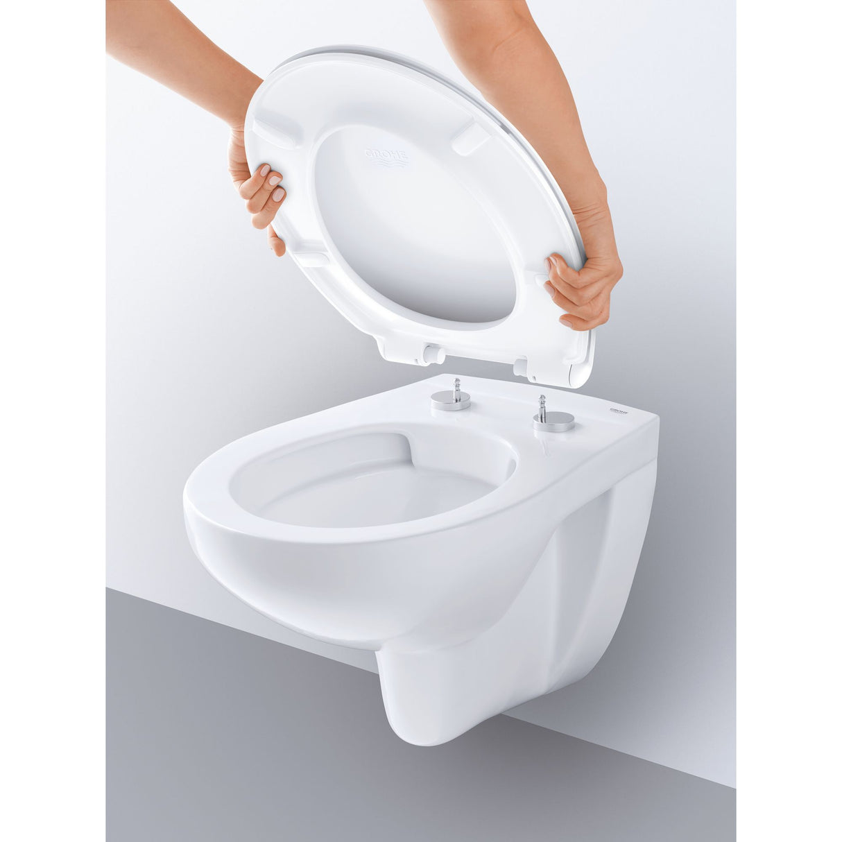 Abattant WC blanc Grohe, siège de toilette mural en céramique blanche