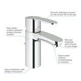 Mitigeur Grohe de lavabo, robinet salle de bain, finition chrome brillant argenté.