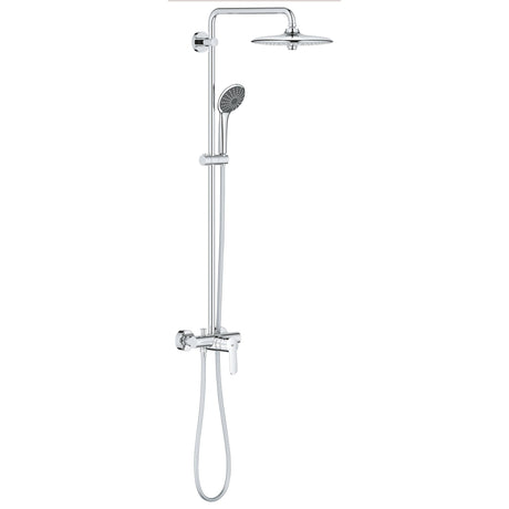 Colonne de douche Grohe, ensemble complet, couleur chrome, design moderne.