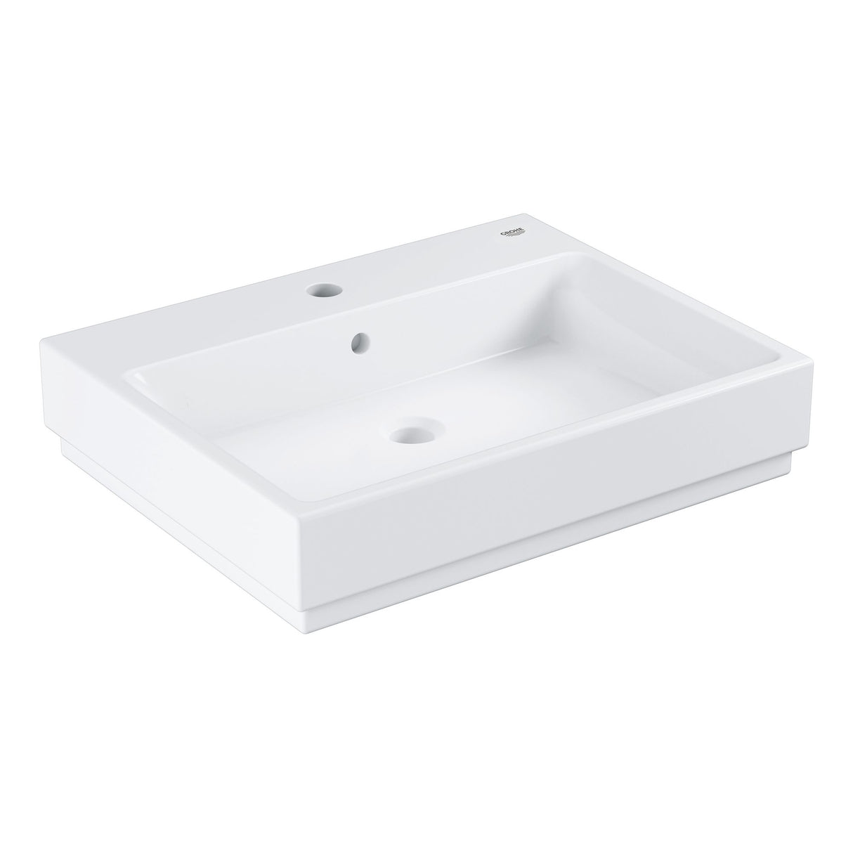Lavabo Grohe blanc rectangulaire en céramique, salle de bain moderne.