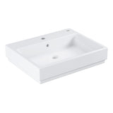 Lavabo Grohe blanc rectangulaire en céramique, salle de bain moderne.