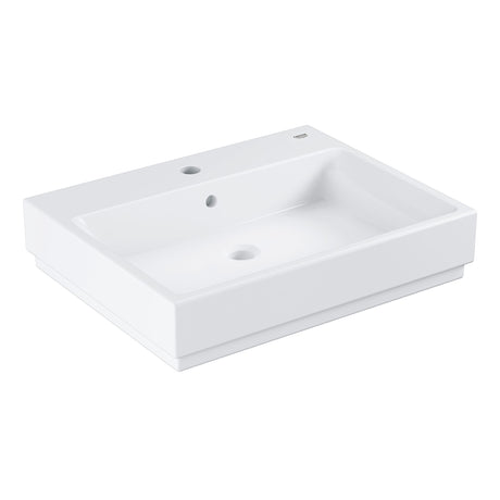 Lavabo Grohe blanc rectangulaire en céramique, salle de bain moderne.