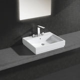 Lavabo blanc Grohe rectangulaire avec robinet chromé, salle de bain moderne