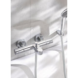 Mitigeur thermostatique Grohe, robinet de douche, finition chromée argentée