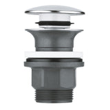 Bonde clic-clac Grohe, accessoire de lavabo chromé, couleur argent et gris.