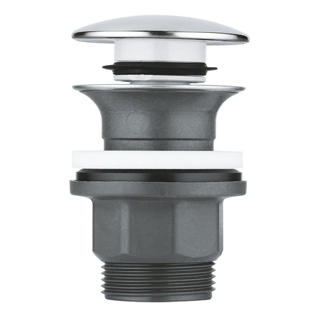 Bonde clic-clac Grohe, accessoire de lavabo chromé, couleur argent et gris.