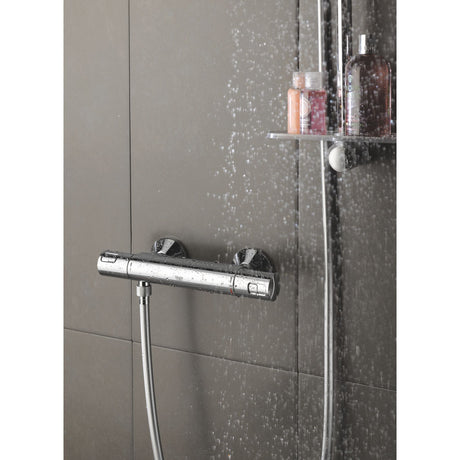 Mitigeur thermostatique Grohe, robinet de douche mural, couleur chrome, sous l'eau