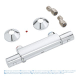 Mitigeur thermostatique de douche Grohe chromé, forme cylindrique, avec accessoires