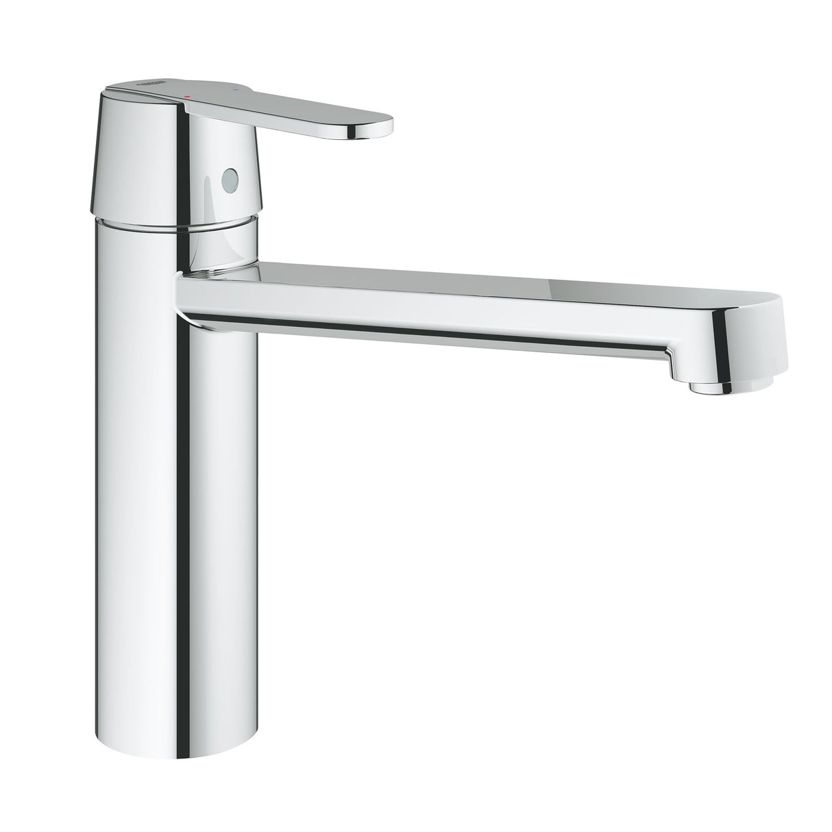 Mitigeur cuisine Grohe moderne couleur chrome, robinet design monocommande.