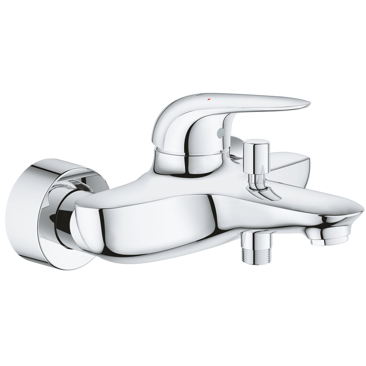 Mitigeur bain-douche Grohe chromé, robinet mural moderne couleur argent