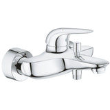 Mitigeur bain-douche Grohe chromé, robinet mural moderne couleur argent