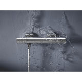 Mitigeur thermostatique de douche Grohe chromé, robinet mural moderne avec eau