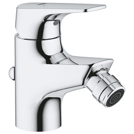 Mitigeur bidet Grohe chromé, robinetterie moderne couleur argent pour sanitaire.