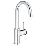 Mitigeur Grohe robinet cuisine couleur chrome, design moderne et poignée latérale.