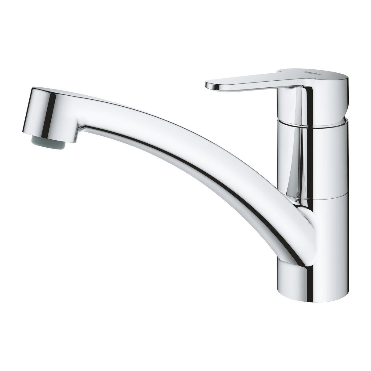 Mitigeur de cuisine Grohe, robinet chromé, design moderne, couleur argentée