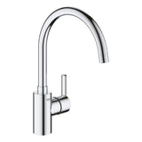 Mitigeur de cuisine Grohe chromé, robinet moderne couleur argent pour évier
