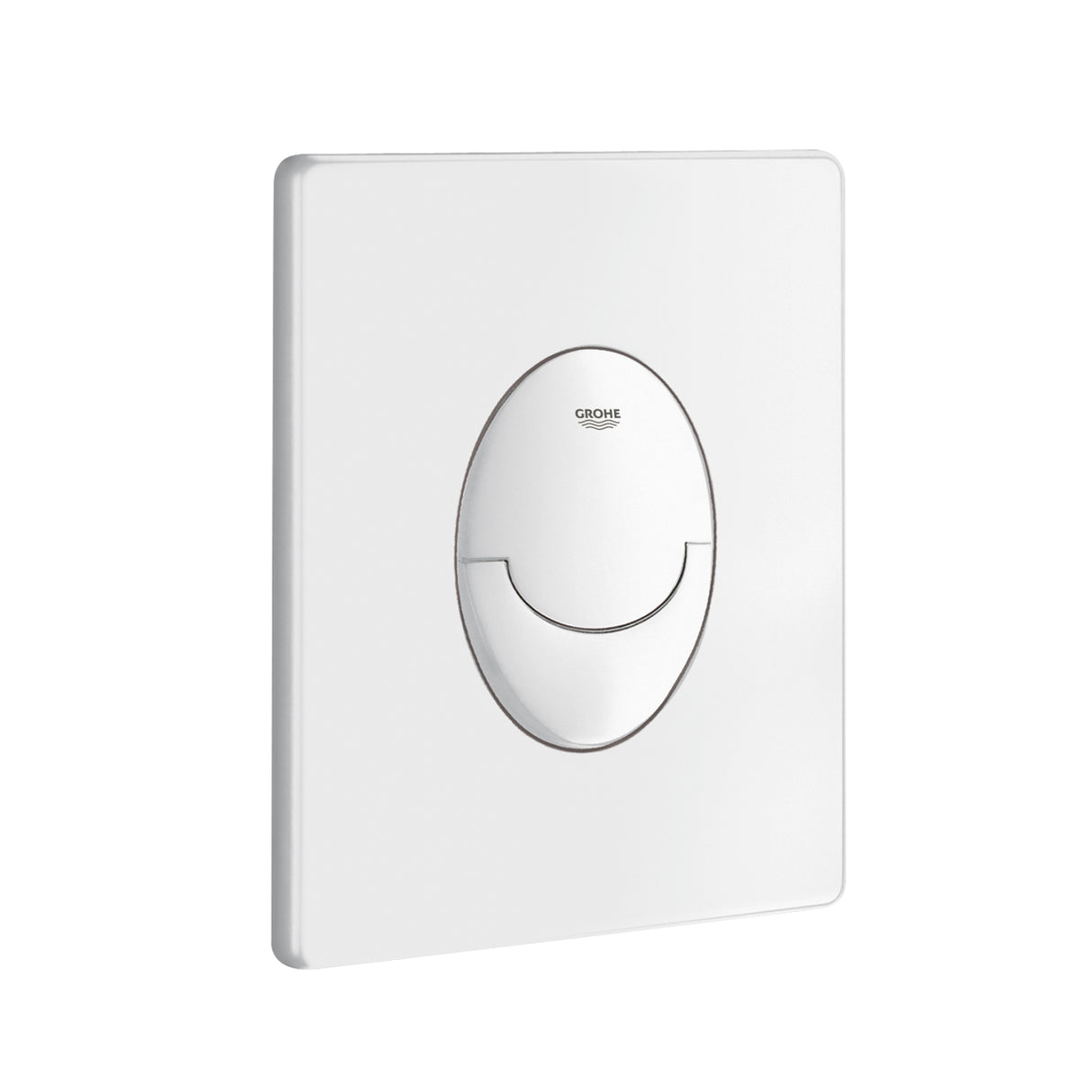 Plaque de commande Grohe, type plaque WC, couleur blanche.