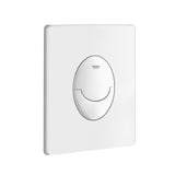 Plaque de commande Grohe, type plaque WC, couleur blanche.
