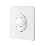 Plaque de déclenchement Grohe blanche pour chasse d'eau WC, design moderne.