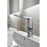 Mitigeur de lavabo Grohe chromé design moderne, robinetterie salle de bain argentée