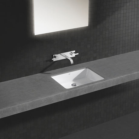 Mitigeur mural Grohe, robinetterie de salle de bain chromée, design moderne, couleur argentée