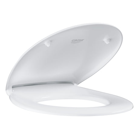 Abattant WC Grohe blanc, siège de toilette ergonomique, couleur blanche.
