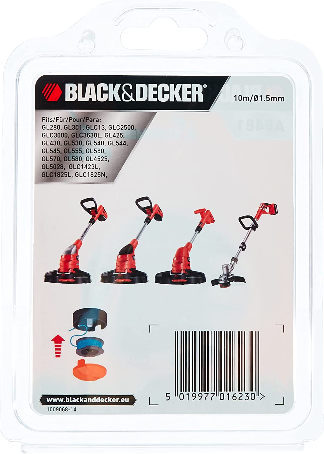 Bobine de fil de rechange Black & Decker pour coupe-bordure, couleur bleue