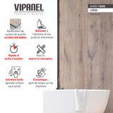 Panneau mural VIPANEL chêne, aspect bois, couleur marron clair, installé en salle de bain.