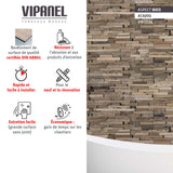Panneau mural VIPANEL, type aspect bois, couleur acajou, finition texturée.