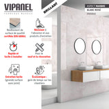 Panneau mural VIPANEL, marbre blanc rosé, finition brillante, pour salle de bain.