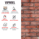 Panneau mural VIPANEL, imitation brique rouge, pour rénovation murale.