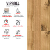 Panneau mural VIPANEL, aspect bois, couleur chêne clair.