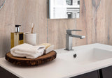 VIPANEL panneau mural mat couleur perle, aspect bois chêne, pour salle de bain