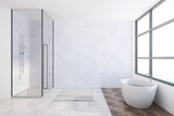 Panneau mural VIPANEL, type panneau de douche, couleur marbre blanc mat perle