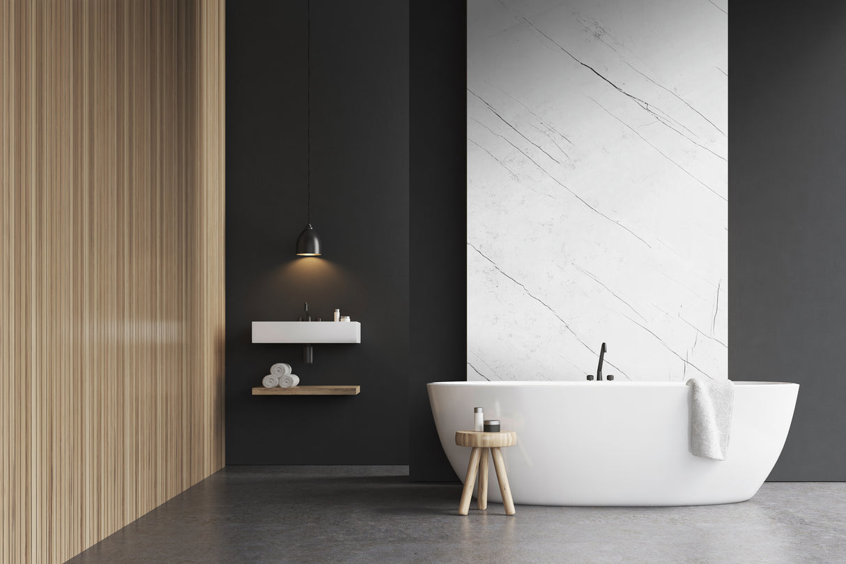 Baignoire Vipanel, type baignoire, couleur mat perle, design moderne, effet marbre classico