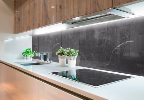 Crédence de cuisine Vipanel, panneau mural brillant, couleur aragon noir