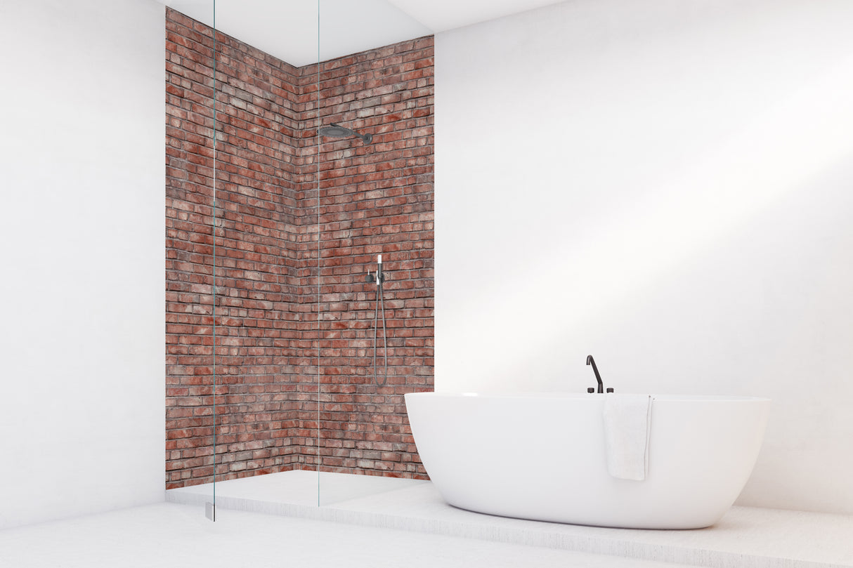 Panneau mural de douche VIPANEL, type Velvet, couleur pierre brique rouge.