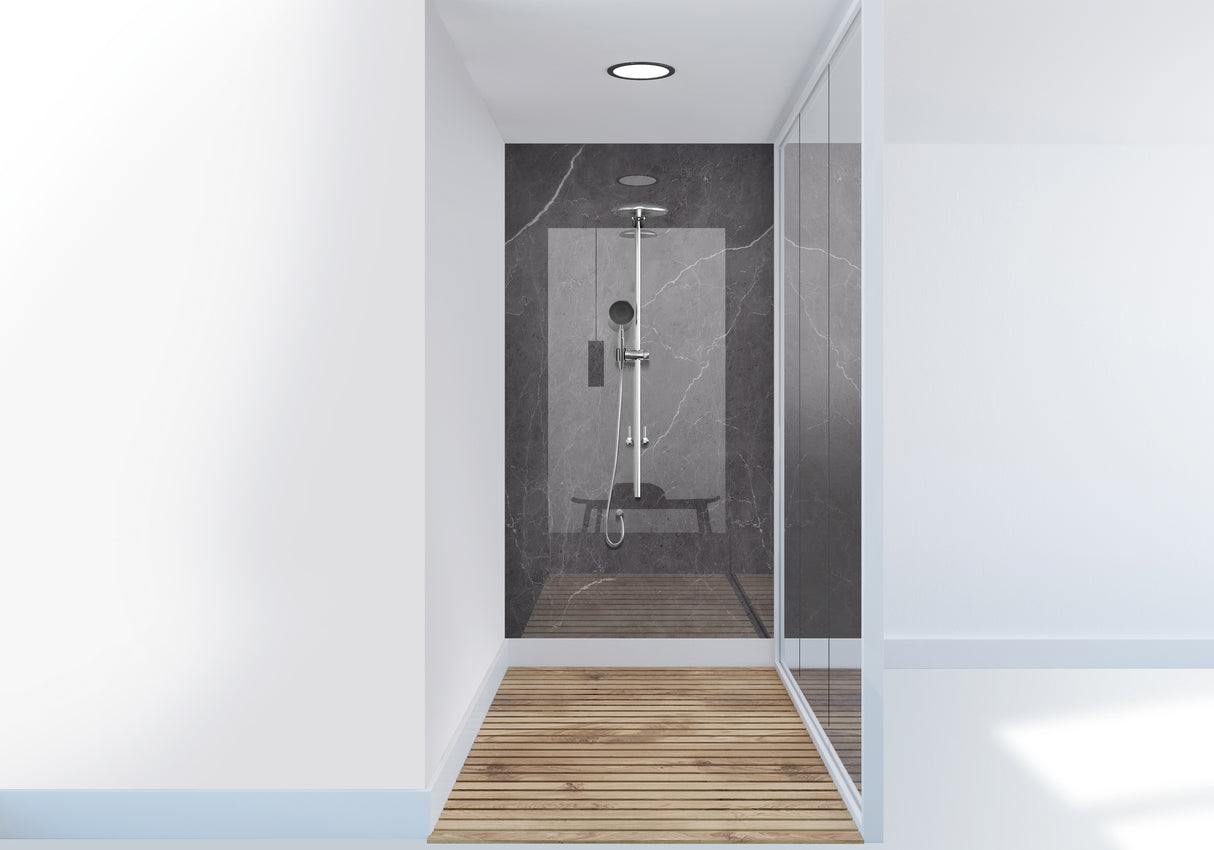 Panneau mural Vipanel, type douche, couleur aragon noir brillant.