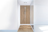 Panneau mural de douche Vipanel, type brillant, couleur bois peuplier.