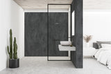 Douche italienne VIPANEL, panneau mural salle de bain, couleur béton noir mat, design moderne.