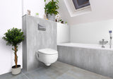 Bloc baignoire BATIPANEL, panneau décoratif gris béton pour salle de bain moderne.
